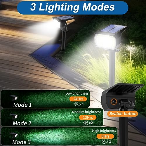 Solar Spot Lights Outdoor Landscape Spotlights 12 Pack Cool White (12 Count)