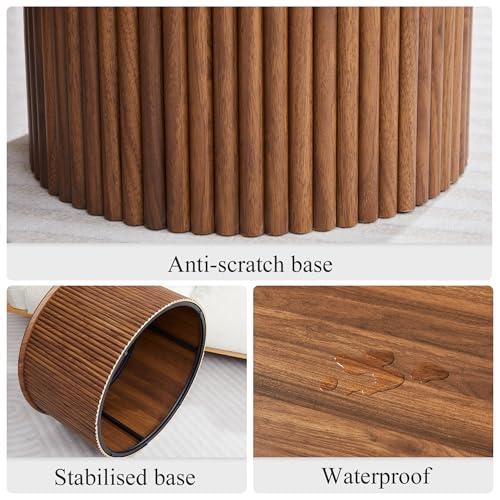 Fluted Round Nesting Coffee Table Set of 2 (2 Count)