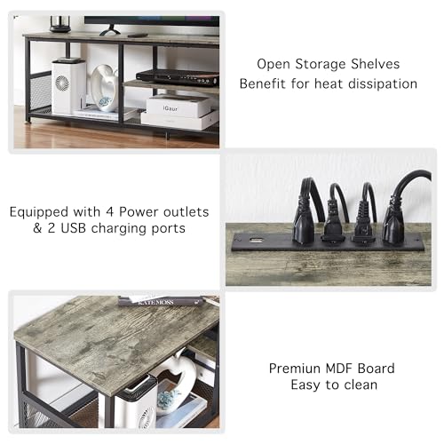 TV Stand with Power Outlets for Televisions up to 65Inch