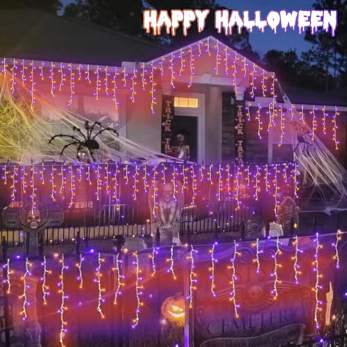 Orange and Purple Halloween Lights (33 Foot)