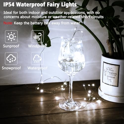4 Pack Timer Christmas Fairy Lights Battery Operated 16.4FT 50 LED (200 Count)