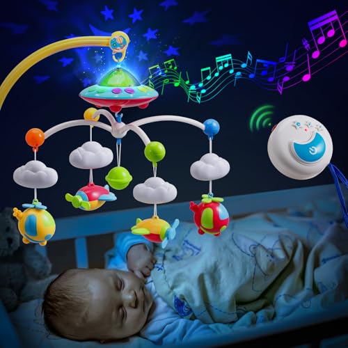 Baby Musical Crib Mobile with Remote Control and Light Projector
