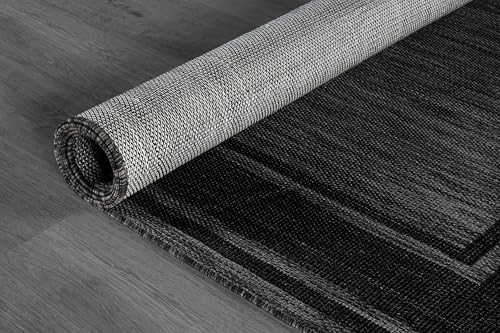 Outdoor Rug 8x10 Modern Bordered Area Rugs for Indoor and Outdoor Patio Deck Porch Garden Waterproof Weather Sun Resistant Washable Outside Carpet (80 Sq Ft)