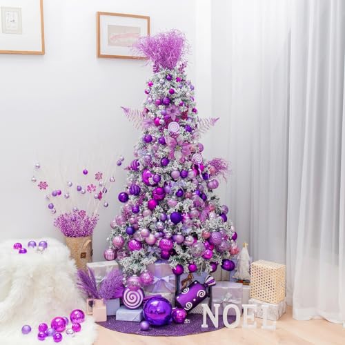 2.36" Purple Christmas Ball Ornaments (34 Count)