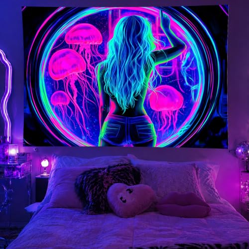 Sexy Woman Tapestry Blacklight Tapestry 59x78 Inch