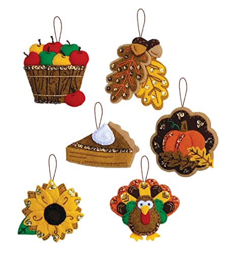 Harvest Thanksgiving Felt Ornament kit from (6 Count)