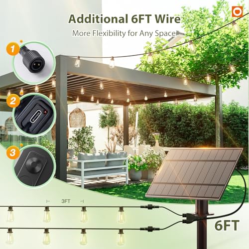 102(96+6) FT Solar String Lights Waterproof, 30+2 LED Shatterproof (102 Foot)