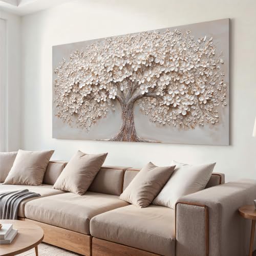 Canvas Wall Art Decor Prints Botanical Wall Art Pictures for Living Room Modern Large Tree of Life Wall Art Prints Artwork for Walls Bedroom Office Decor 24" X 48"Printed Decorative Painting