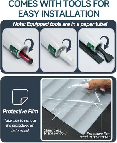 Window Privacy Film Blinds with Tools
