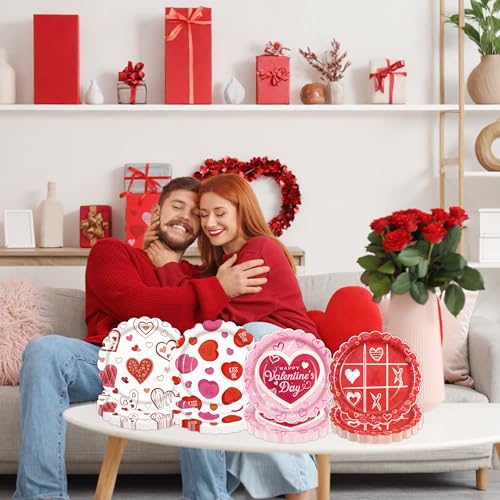 48PCS Happy Valentine's Day 7inch Paper Plates (48 Count)