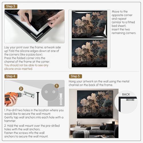 60"x72" Extra Large Framed Wall Art Silhouetted Trees at Dusk
