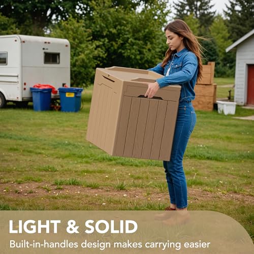 30 Gallon Resin Deck Box Outdoor Indoor Waterproof Storage Box for Patio Furniture Pool Accessories Storage for Cushion Garden Tools
