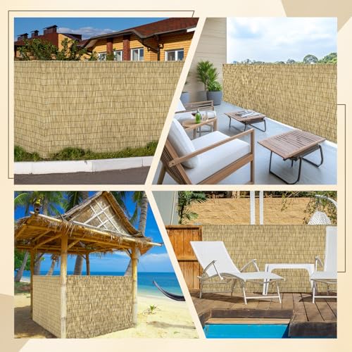 Natural 4FT X16.4FT Reed Fencing Roll Bamboo Privacy Fence Screen