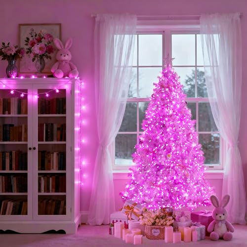 8 Modes 163ft 500 LED Pink Christmas Lights with Remote (163 Foot)