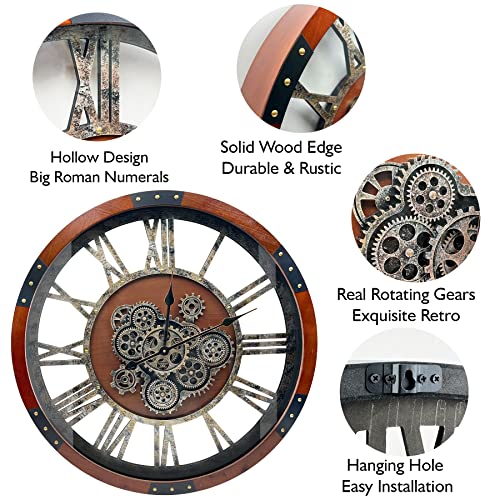 27" Original Moving Gears Wall Clock