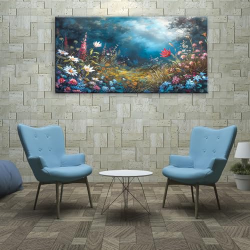Beautiful Colorful Grassland in Forest Landscape Wall Art Decor Artwork for Bedroom