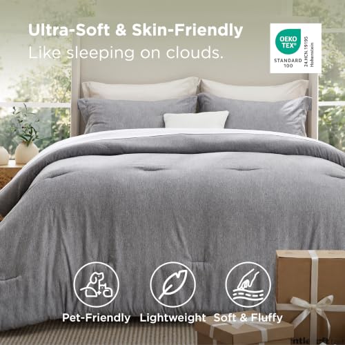 Grey Oversized Queen Comforter Set