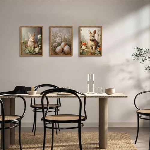 Vintage Easter Bunny Wall Art Set of 3 (3 Count)