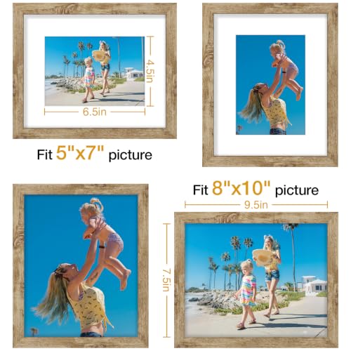 8x10 Picture Frames Set of 9 for Wall Mount & Tabletop (9 Count)