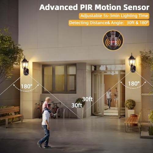 Motion Sensor Outdoor Wall Lights (2 Count)