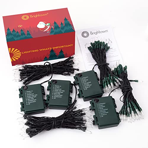 8ft 20LED Battery Operated Christmas String Lights with Timer (4 Count)