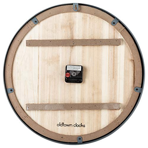 Oldtown Farmhouse Metal & Solid Wood Noiseless Wall Clock