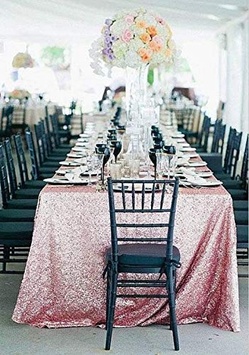 Sequin Tablecloth 60x120 Inch Fuchsia Pink for Wedding Party