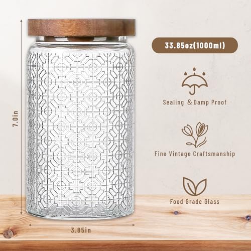Vintage Glass Jars with Wooden Lids