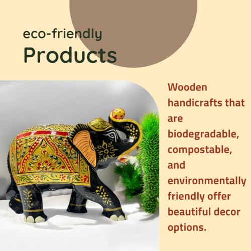Handcrafted Wooden Elephant Figurine