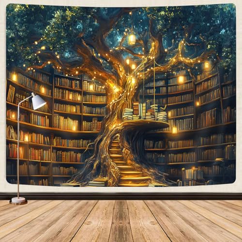 Fantasy Library Tapestry For Classroom