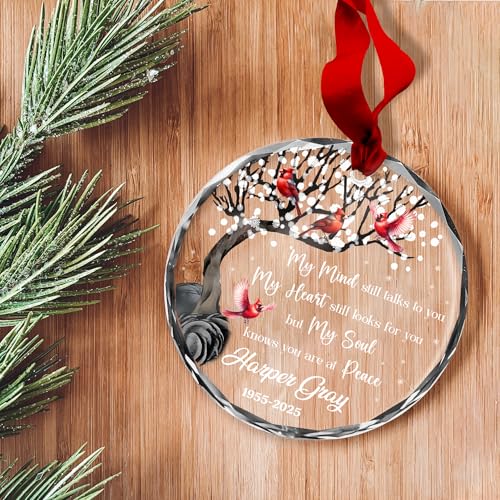 Personalized Cardinal Christmas Ornament Red Bird Ornament Christmas Memorial Birthday for Family Friends
