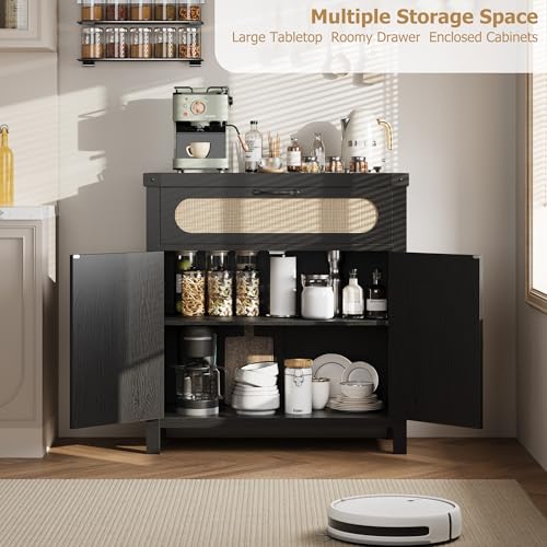 Rattan Sideboard Buffet Cabinets with Storage