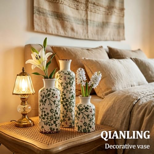 Green Ceramic Vase Set (3 Count)