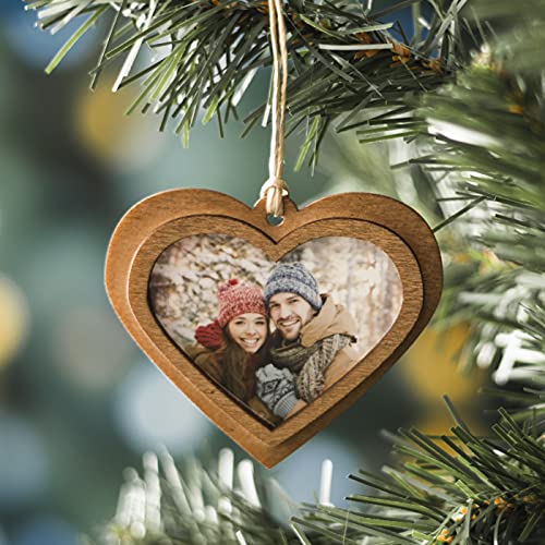 Heart Shaped 2.25x1.75 Wood Photo Ornaments