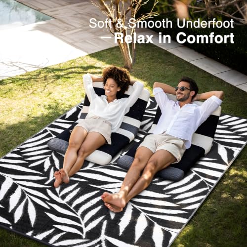 Outdoor Rug 6x9 ft Waterproof Reversible Leaf Mat (56 Sq Ft)