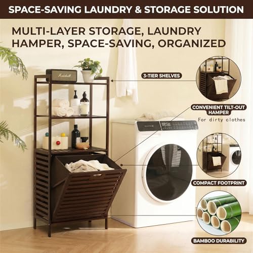 Tilt Out Laundry Hamper with 3 Tier