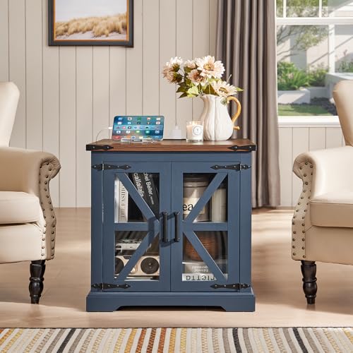 24'' End Table with Charger for Living Room