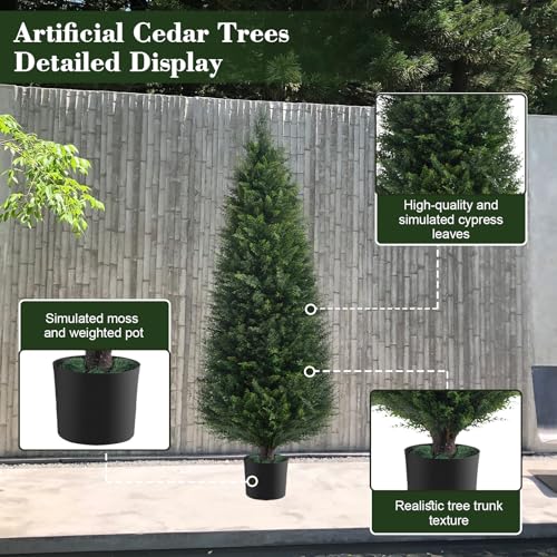 2Pack 6FT Artificial Cedar Tree (2 Count)