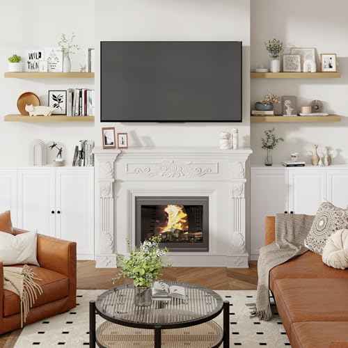 36 Inch Floating Shelves for Wall 8 Inch Deep Oak Shelves Set of 2 (2 Count)