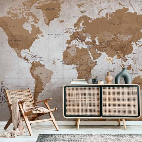 Wall Mural World Map 177x124 in (152.63 Sq Ft)