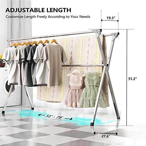 79 Inches Stainless Steel Clothes Drying Rack