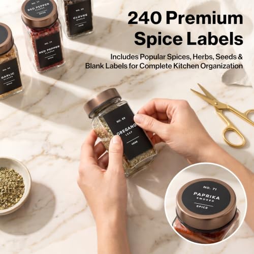 Glass Spice Jars with Label (24 Count)