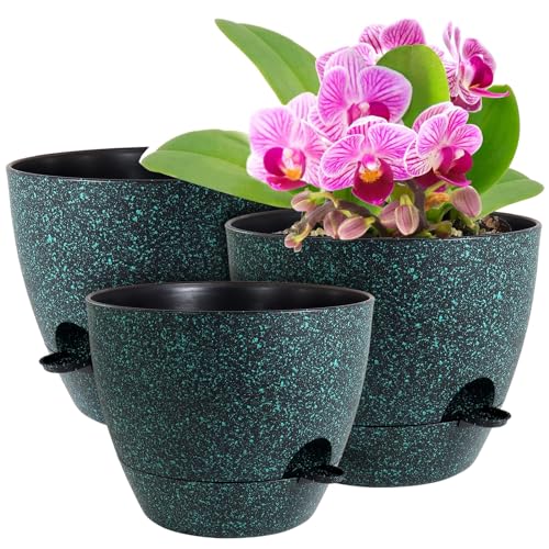 12/10/9 inch Self Watering Pots for Indoor Outdoor Plants, Set of 3 (3 Count)