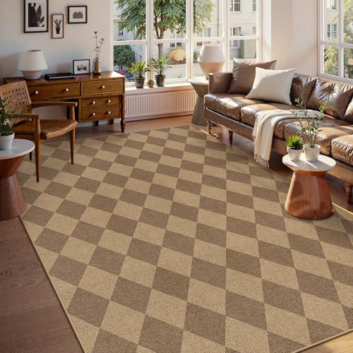 Checkered Easy Jute Living Room Rug