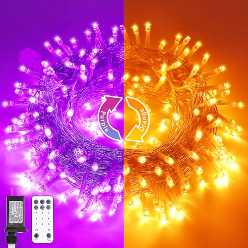 200 LED Orange Purple Halloween Lights for Halloween Decor (66 Foot)