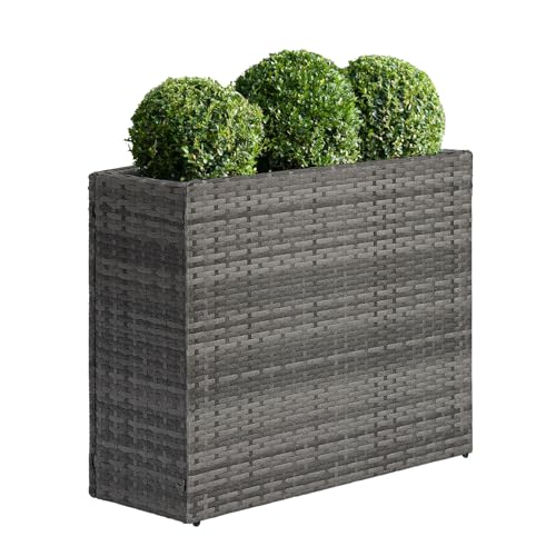 Large Rectangular Planter for Outdoor Rattan Block Box 32x11x24''