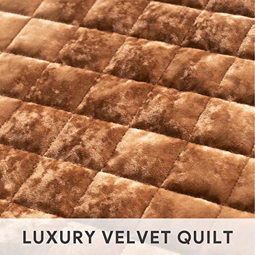 Channel Box Stitch Velvet Quilt Set