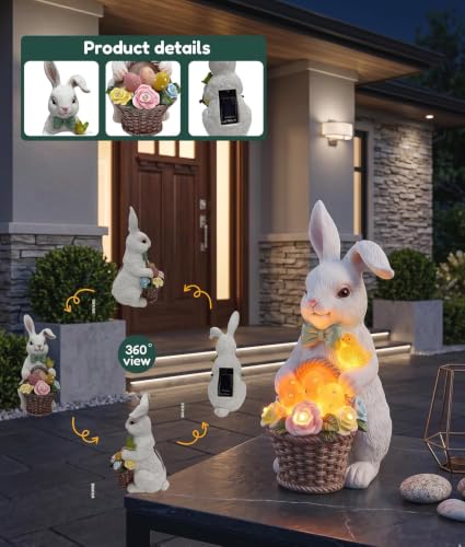 Solar Rabbit Garden Statue