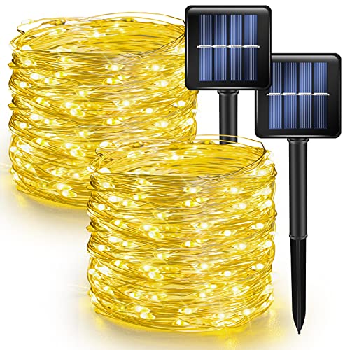 2 Pack Solar String Lights Outdoor