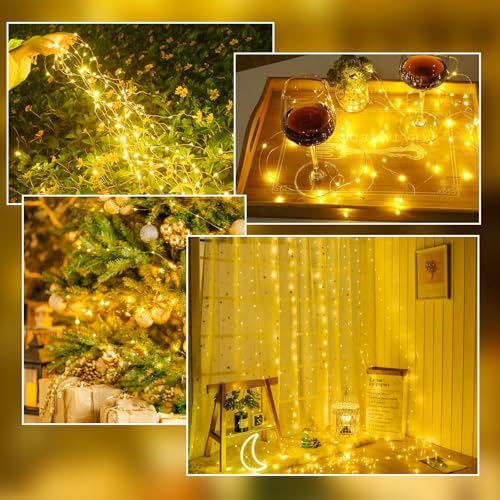 4 Pack Fairy Lights Battery Operated with Remote 16FT 50 LED String Lights (4 Count)